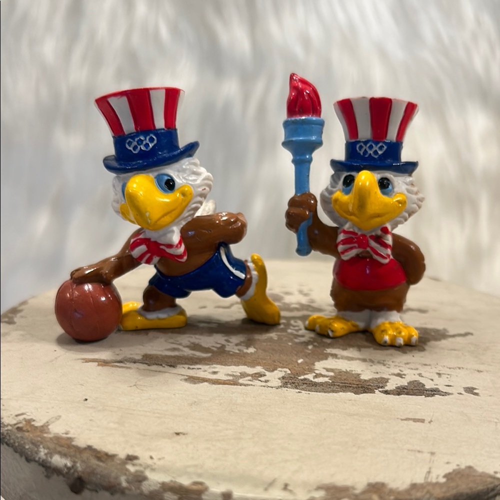 Vintage 1984 LA Olympic Sam the Eagle Mascot Figurines